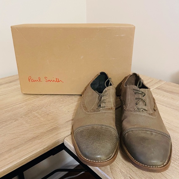 Paul Smith- Leather/ Canvas cap toe dress shoe main image 5